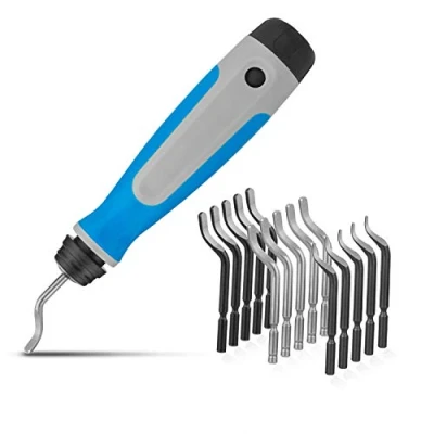 Image of STARVAST Rubber Hand Deburring Tool Set with 15 Pcs 360 Degree Rotary Deburr Blades, Israeli Craft Burr Remover for Plastic, Aluminum, Copper and Steel