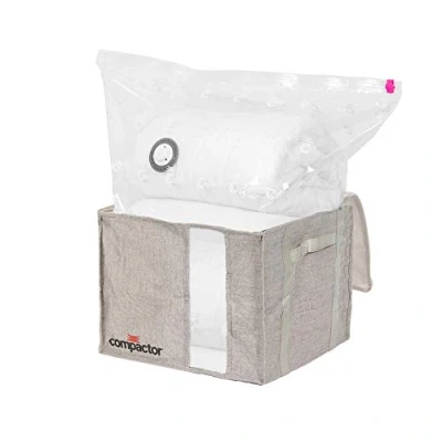 Image of Compactor Semi Rigid Vacuum Box, COVER: POLYESTER + COTTON COMPRESSION BAG : 0.065mm LLPDE NYLON, Warm Grey, Medium