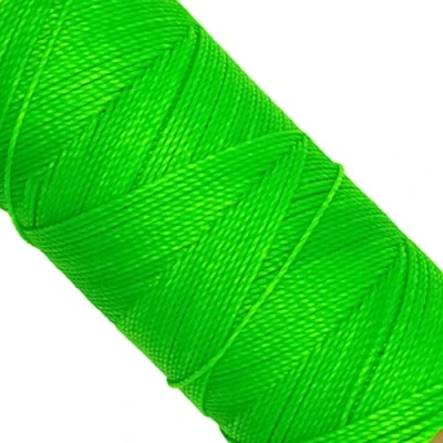 Image of Linhasita Waxed Thread 100 g / 170 m Polyester 1 mm Thick Macrame, 30 Colours Shocking Green