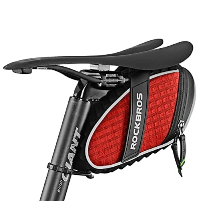 Image of ROCKBROS Saddle Bag, Under Seat Bicycle Bike Repair Tool Kits Tail MTB Racing Portable Storage Bag 1L Reflective Ultralight