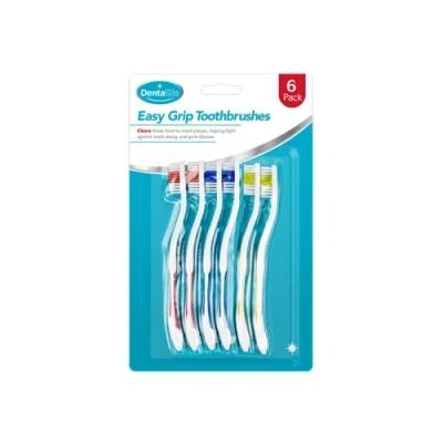 Image of Gem Imports DentaGlo Easy Grip Toothbrushes Pack of 6