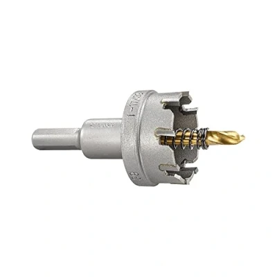 Image of Starrett Tungsten Carbide Tipped Hole Saw SM39 Sheet Metal Cutter With Arbor &amp; Pilot Drill Bit For Drilling Stainless Steel Aluminum Alloy 39 mm