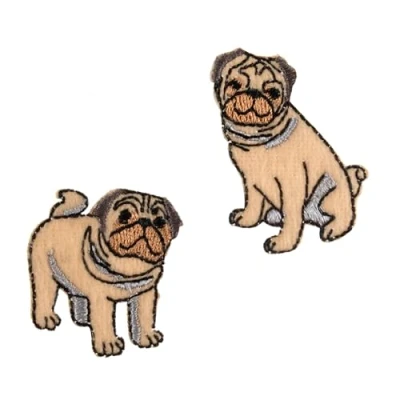 Image of Pugs Iron On Or Sew Motif
