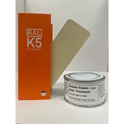 Image of 1 x 150ml Parchment Heat Resistant Satin Radiator Paint (Off White Cream)