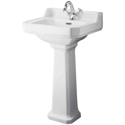 Image of Hudson Reed Richmond Basin with Full Pedestal 500mm Wide 1 Tap Hole