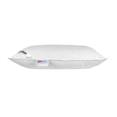 Image of HOMESCAPES White Duck FEATHER AND DOWN Pillow Department Store Quality Anti Dust Mite Wash at Home Range Soft firmness