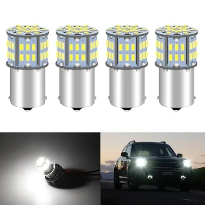 Image of Defvnsy P21W 1156 BA15S LED Bulb Super Bright 1141 1003 1073 7506 Car Light 12V 24V 3014 54SMD Replacement Bulbs for Turn Signal Indicator Parking Reverse (4 Pack)