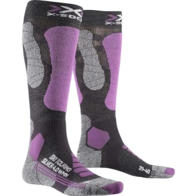 Image of X Socks Women&#039;s Ski Touring 4.0 Socks, Anthracite Melange/Magnolia, 37/38 (M)