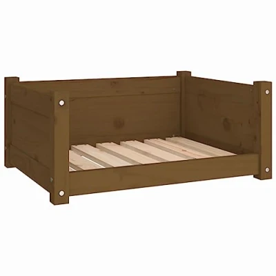 Image of vidaXL Honey Brown Dog Bed Solid Pine Wood Construction, Minimalist Design, Suitable for Small to Medium Dogs, Easy Assembly