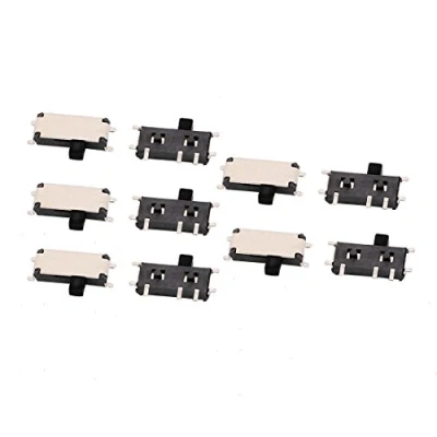 Image of sourcingmap 10pcs 2 Position 7P 1P2T SMT Surface Mounted Devices Self Locking Mini Power Slide Switch 7x2x1mm