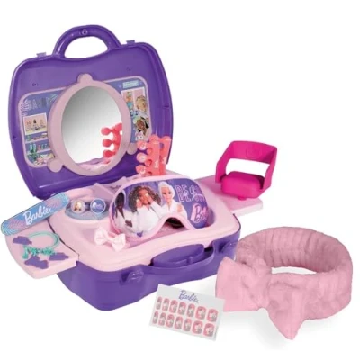 Image of Sinco creations Barbie Deluxe Wellness &amp; Beauty Playset 20 Piece Travel Carry Case Play On The Go Kids Toys Role Pretend Ages 3