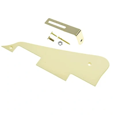 Image of Dopro Single Cream 1 Ply LP Guitar Pickguard with Gold Bracket for Epiphone Les Paul