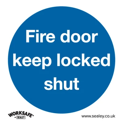 Image of Worksafe Mandatory Safety Sign Fire Door Keep Locked Shut Rigid Plastic
