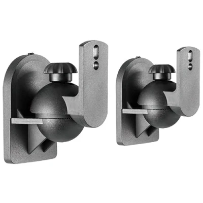 Image of Beetronic 2 x Universal Speaker Wall Mounting Swivel Tilt Satellite Brackets M5 Fixing Maximum Weight 3.5KG