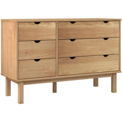 Image of vidaXL Drawer Cabinet OTTA 111x43x73.5cm Solid Wood Pine