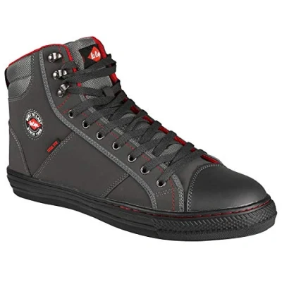 Image of Lee Cooper LCSHOE022 Workwear SB/SRA Unisex Baseball Style Safety Shoe, Grey, 3 UK