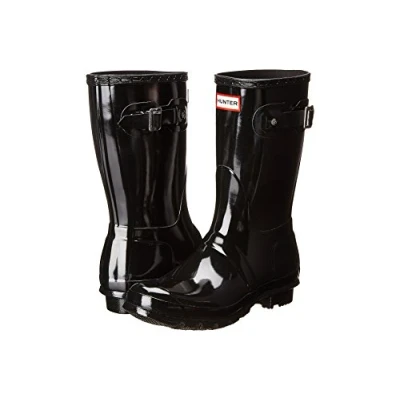 Image of HUNTER Women&#039;s Original Short Gloss Snow Boot, Black (Gloss) Size 7