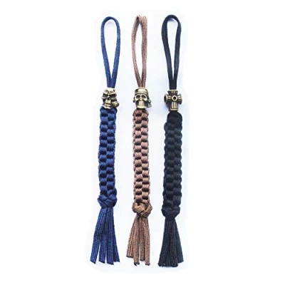Image of 3pcs Knife Paracord Lanyard Rope with Alloy Skull and Cross Pendant,EDC Multifunctional Tool Outdoor Camping Knives Gadget