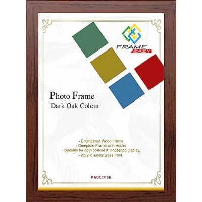 Image of Dark Oak Picture Frame Photo Poster Wooden Effect 10&quot; x 8&quot; A4 A1 A2 A3 (10 8 Inch)
