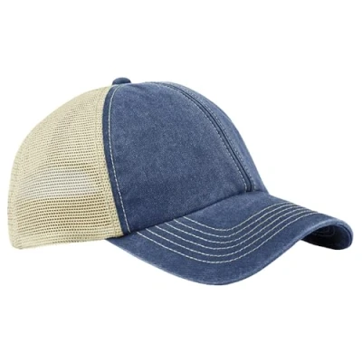 Image of Beechfield 6 panel Vintage Trucker Unisex Denim/Stone One Size