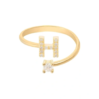 Image of Latelita Womens Initial Ring Gold H Yellow Sterling Silver One Size