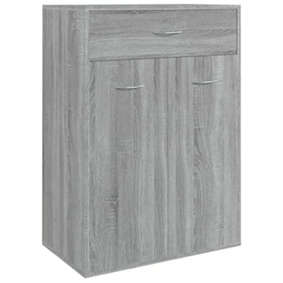 Image of vidaXL Shoe Cabinet Modern &amp; Compact, Durable Engineered Wood, Grey Sonoma, Ample Storage with Drawer 4 Shelves, Versatile Use