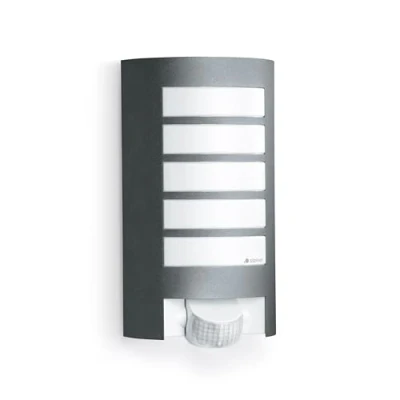 Image of Steinel Outdoor wall Light L 12 S anthracite, 180 motion detector, 10 m range, aluminium shade, E27 fitting, lamp