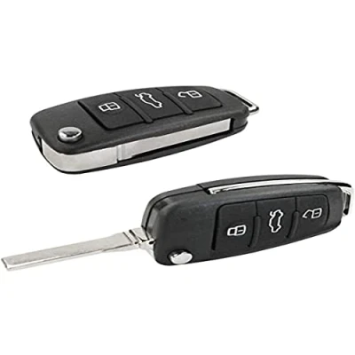 Image of Chiavit AU003 3 Button Remote Control Key Shell Cover and Blade for Audi A1 / A3 A4 A6 A8 Q5 Q7, Replacement Car Shell, Compatible without Logo, Electronic Components or Transponder