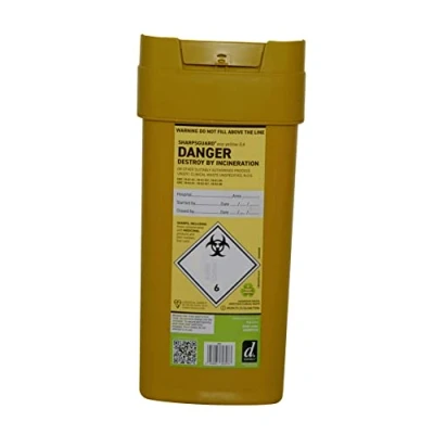 Image of 2X Sharpsguard Sharps Bin 0.6 Litre Yellow (Multi Pack)