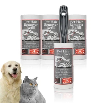 Image of CARASELLE Pet Hair Remover Refills + Roller, Lint Rollers for Hair, Sticky Roller Clothes Washing machine, Dog Cat Refill