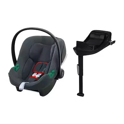 Image of CYBEX Aton B2 i Size infant carrier with base One, From birth to approx. 24 months, Max. 13 kg, Incl. ISOFIX and newborn insert, SensorSafe compatible, Steel Grey