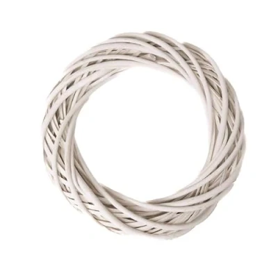 Image of Floralcraft® 30cm Willow Ring Twig Christmas Wreath Making Base for Door and Home Decoration (White)