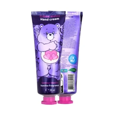 Image of Care Bear Vegan Hand &amp; Nail Cream with Vanilla Scent for Kids Adults Hydrating Fast Absorbing Moisturizer Shea Butter Dermatologically Tested, Non Greasy Dry Hands Cuticles, 30ml