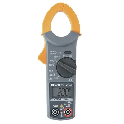 Image of Kewtech KT200 Digital AC Clamp Meter 400A Measures Voltage Tester, Current, Resistance, Continuity, Grey