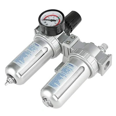 Image of Air Filter Regulator Moisture Trap Compressor 1/2&quot; Oil Water Separator for Tool System Kit with Pressure Gauge.