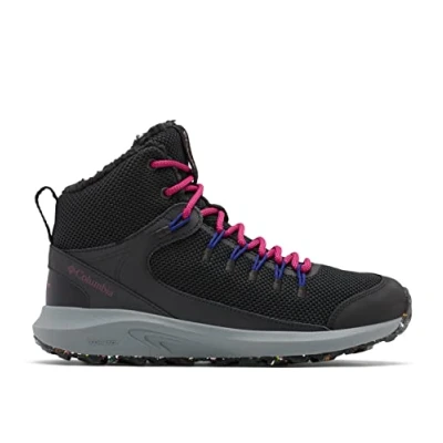 Image of Columbia Women&#039;s TRAILSTORM MID Waterproof Omni Heat Shoes, Black, Red Onion, 8