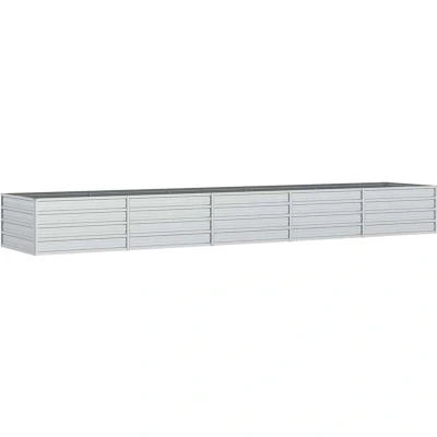 Image of vidaXL Garden Raised Bed 400x80x45 cm Galvanized Steel Silver