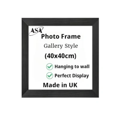 Image of 40x40 Modern Photo Frame Wooden Picture Frames MDF Portrait or Landscape Wall Mountable Poster Certificate White Black Oak (Black, 40x40)