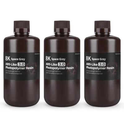 Image of ELEGOO ABS Like Resin 3.0 8K Resin, 405nm UV Curing 3D Printer Best for 8K/9K/12K/14K/16K LCD Space Gray 3KG