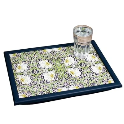 Image of William Morris Pimpernel Cushioned Lap Tray Floral Art Padded Food Serving