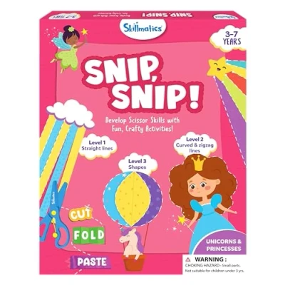 Image of Skillmatics Art &amp; Craft Kit Snip, Snip Unicorns Princesses, Scissor Skills, Stocking Stuffers, Christmas Gifts for Toddlers, Girls Boys Ages 3, 4, 5, 6, 7