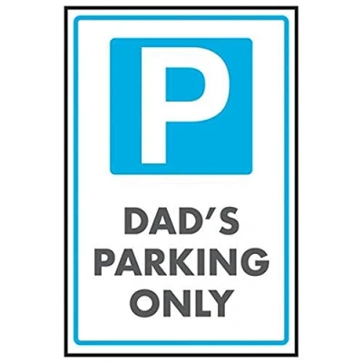 Image of V Safety P Symbol/Dad&#039;s Parking Only Sign 200mm x 300mm Rigid Plastic