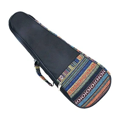 Image of Alnicov Ukulele Case Vintage Style Bag Portable 21 Inch Cotton Padded Guitar Backpack with Adjustable Straps