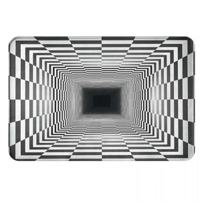Image of Door Mat 3D Vortex Illusion Welcome Non Slip Mats Funny Doormat Decor for Bathroom Kitchen Front Porch Rugs Home Entrance 24X16 Inch