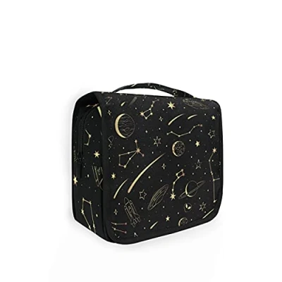 Image of Moyyo Cosmic Pattern Toiletry Bag Travel Wash Organised Hanging Gym Camping Portable Cosmetic Organiser for Women Girls Kids
