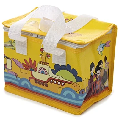 Image of Puckator Woven Cool and Lunch Bag with The Beatles Yellow Submarine Design Insulated for Women Men Children Childrens Box Work &amp; School Beach Picnic Accessories