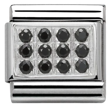 Image of Nomination Black Cubic Zirconia Plate Charm