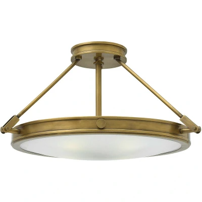 Image of Collier 4 Light Medium Semi Flush Ceiling Brass, E14