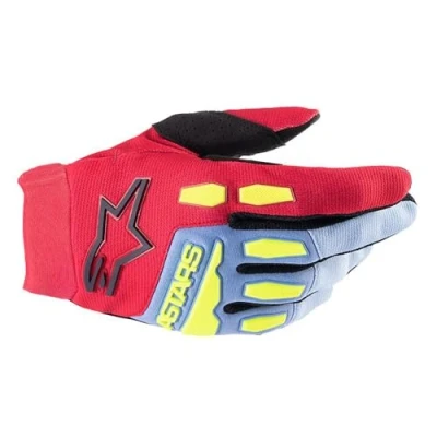 Image of Alpinestars Full Bore MX Glove Adult Light Blue Red Berry Black (L)