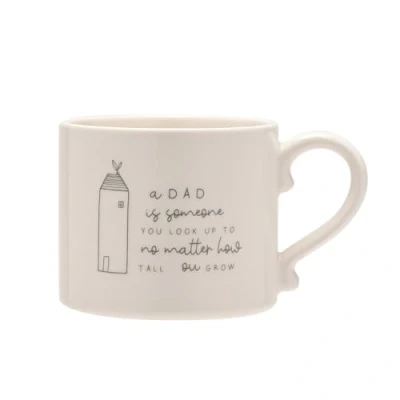 Image of Widdop Moments Stoneware Ceramic Dad Mug Always Look Up to White Colour Coffee Tea Hot Drinks Approx 350ml Gift for Him Birthday Father&#039;s Day Present
